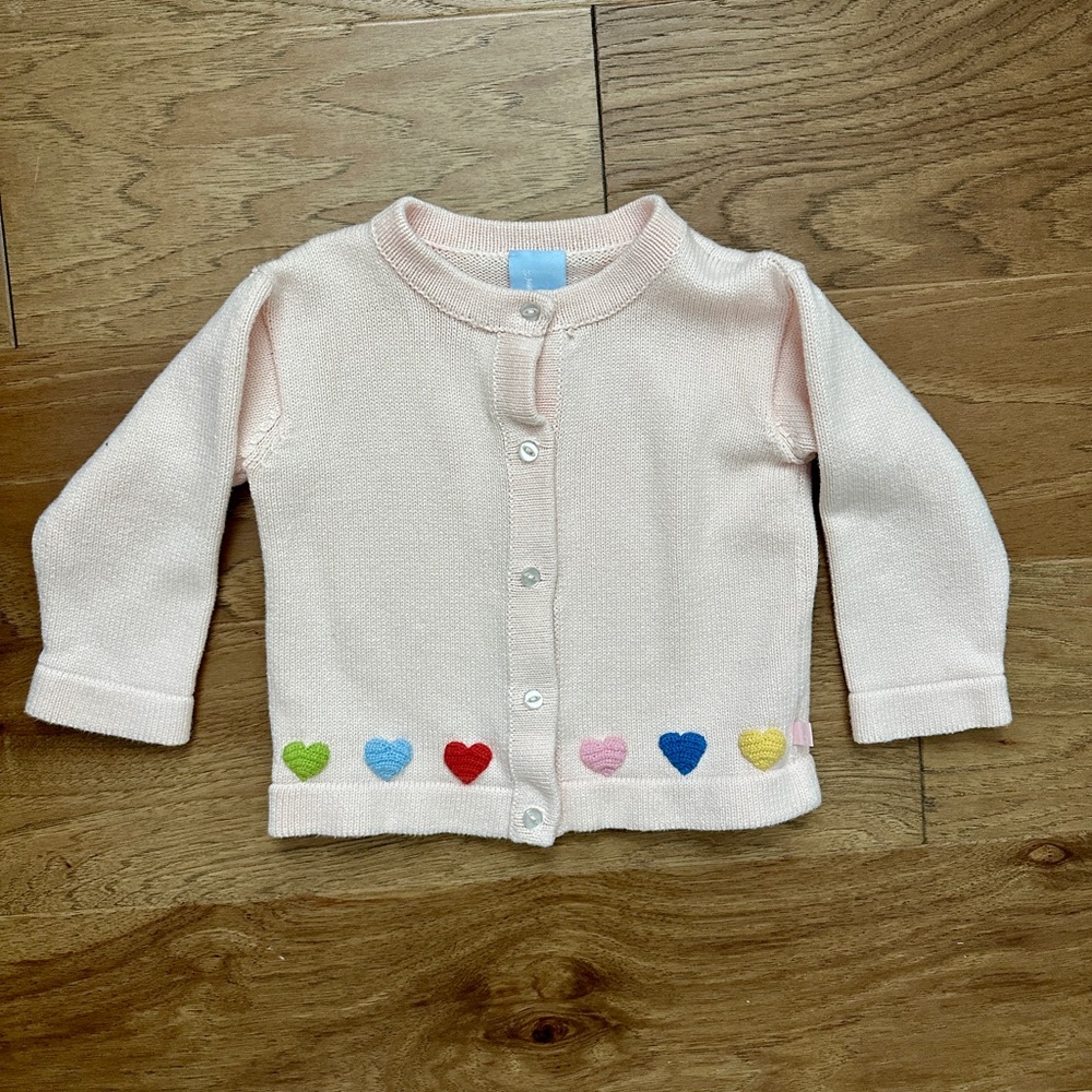 bella bliss Appliqué Heart Cardigan in Pink - Picture 2 of 3